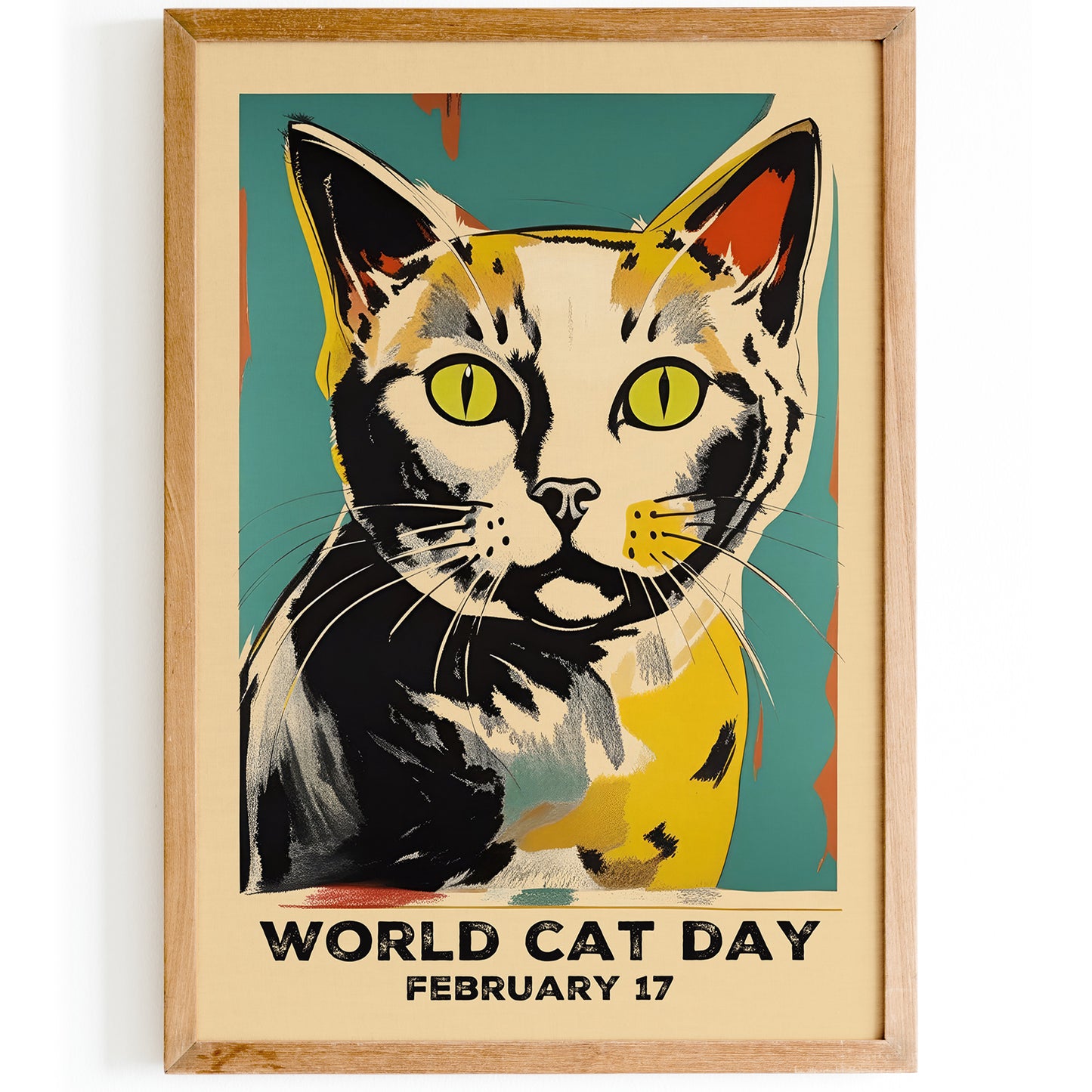 World Cat Day Vintage Print