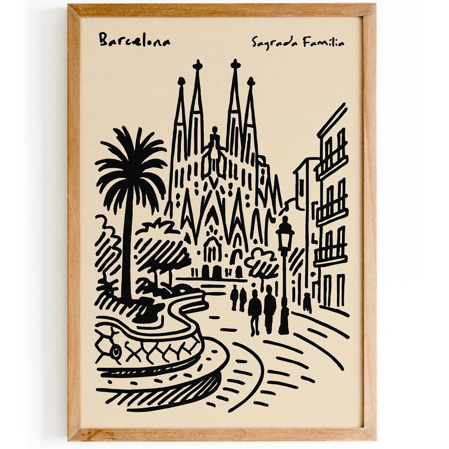 Barcelona Sagrada Familia Poster - Travel Wall Art Print