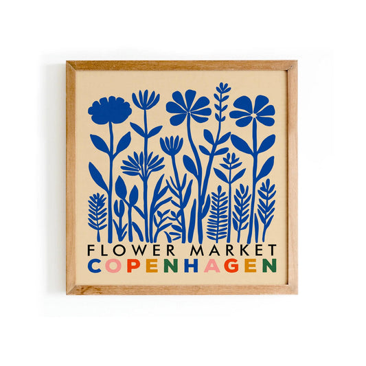 Copenhagen Flower Market Print – Blue Flowers Wall Art