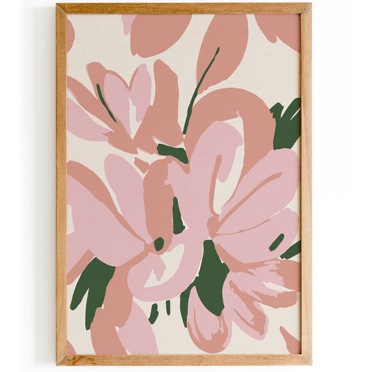 Abstract Pastel Flowers Poster Print