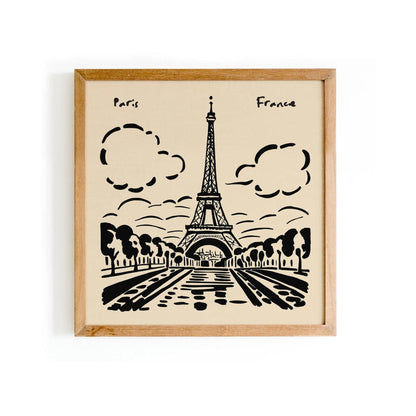Black Ink Paris Art – France Square Wall Print