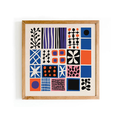 Mid Century Modern Abstract Square Art Print