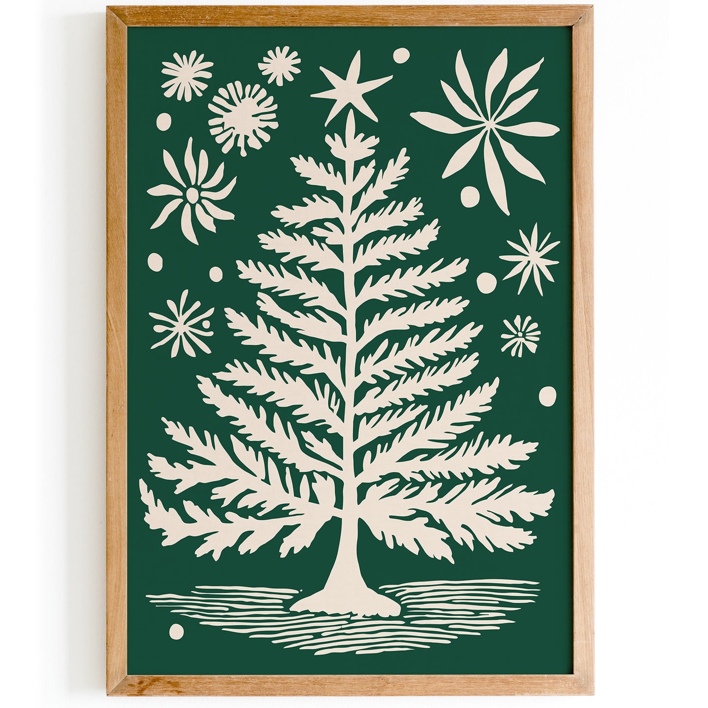 Christmas Tree Illustration Entryway Wall Decor