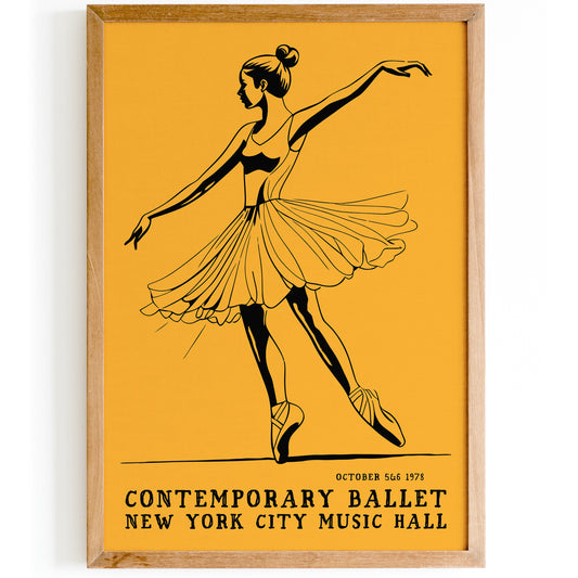 NYC Ballet Vintage Yellow Poster