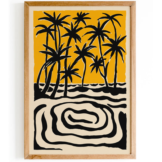 Abstract Palm Beach Poster - Mid Century Modern Wall Art