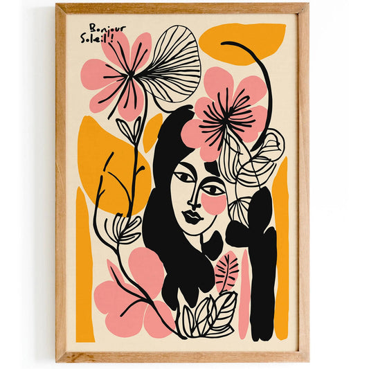 Bonjour Soleil – Feminine Art Print Poster