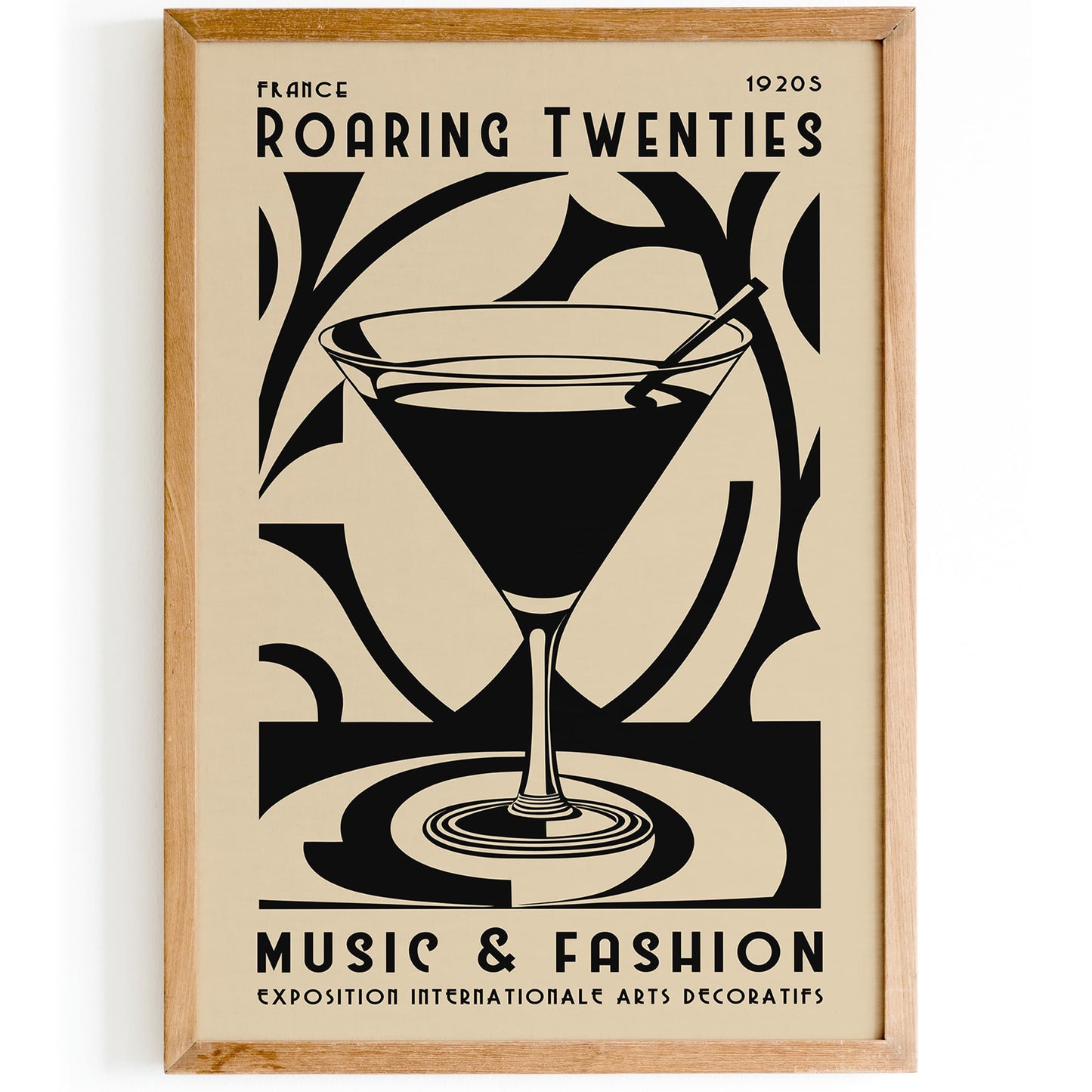 Art Deco Martini Drink, Bar Decor Wall Art