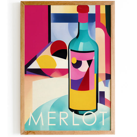 Merlot Art Deco Wine Poster