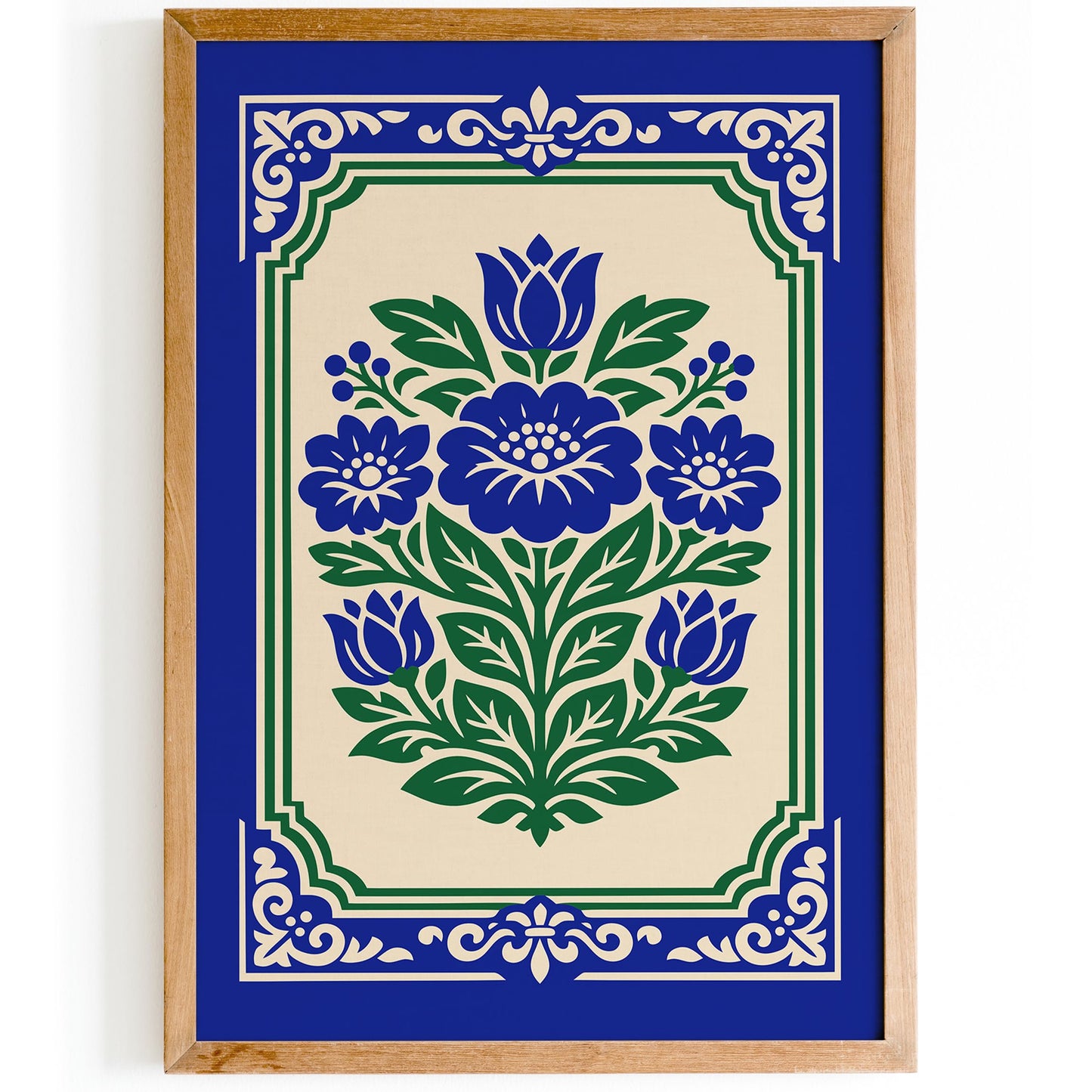 Folk Floral Wall Art Print