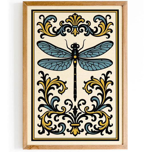 Rococo Dragonfly Art Print