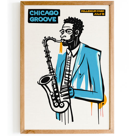 Chicago Groove Vintage Poster