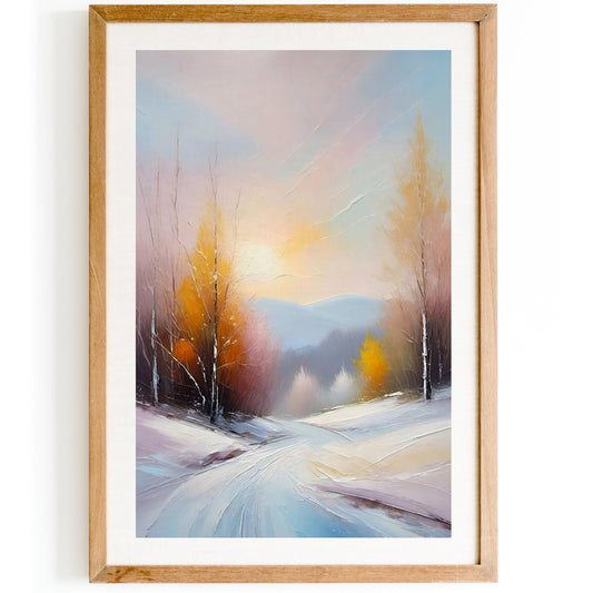 Winter Landscape Painting Print