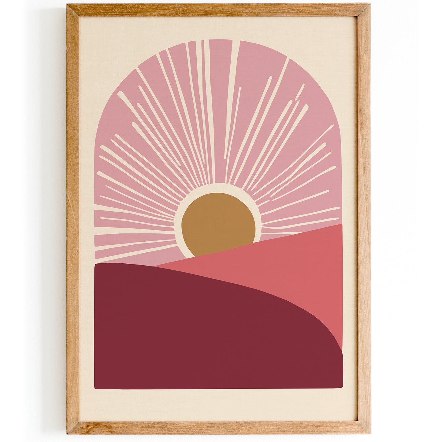 Modern Sunset Burgundy Pink Tones Poster