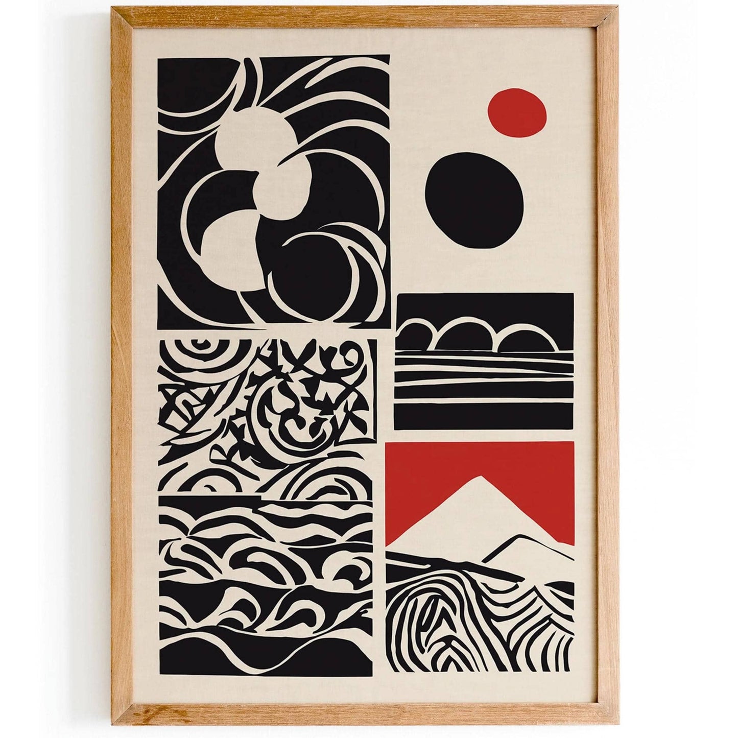Black Abstract Rustic Cut Outs Art Print - HypeSheriff