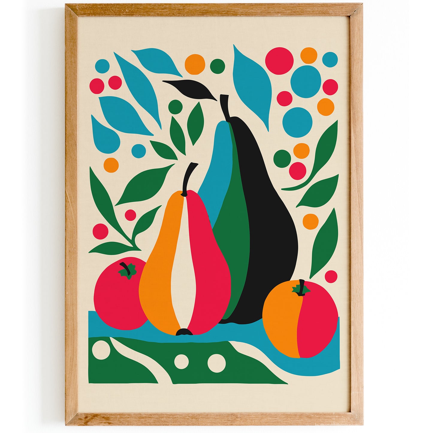 Colorful Shapes of Fruit Kitchen Art Print