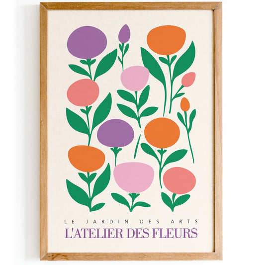 Elegant French Floral Art Print in Pastel Colors