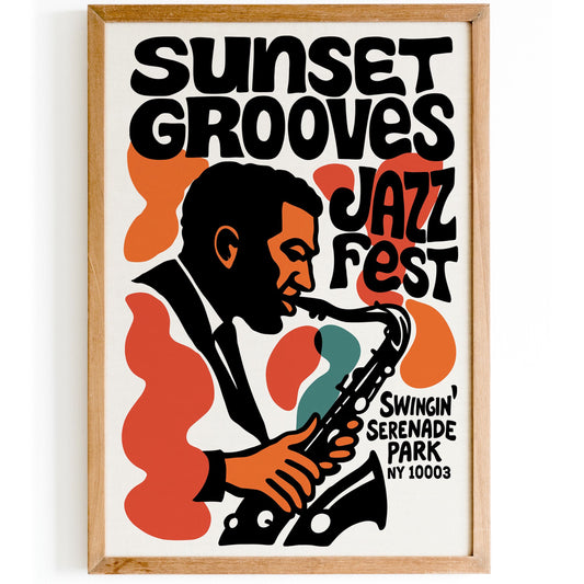 Sunset Grooves Jazz Poster