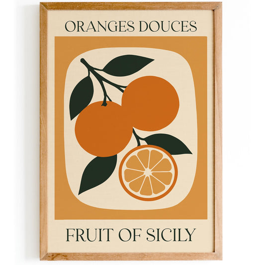 Oranges Douces Fruit of Sicily Poster