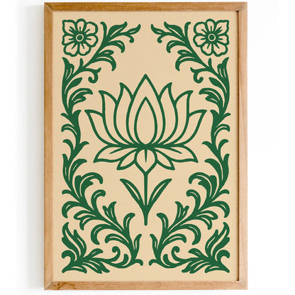 White Lotus Floral Art Print - Buddhism Symbol Poster