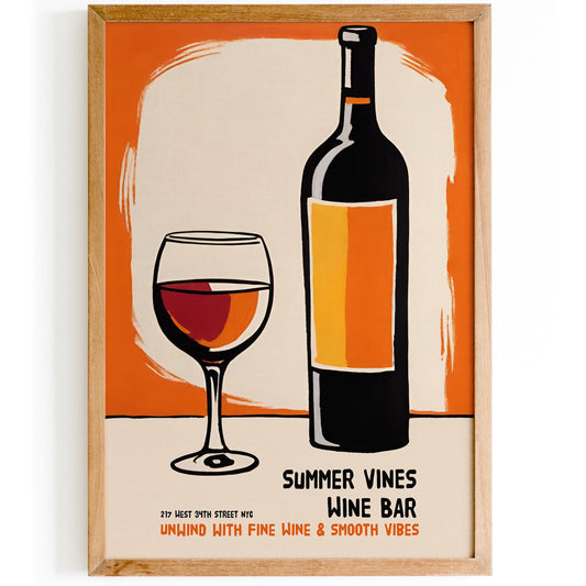Summer Vines Wine Bar Poster Print