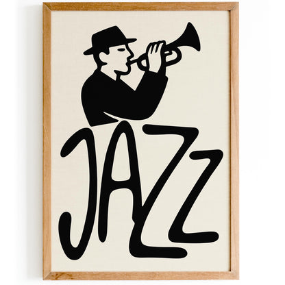 Jazz Music Poster - Retro Jazz Musician Art Print