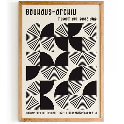 Black and White Modern Bauhaus Art Print