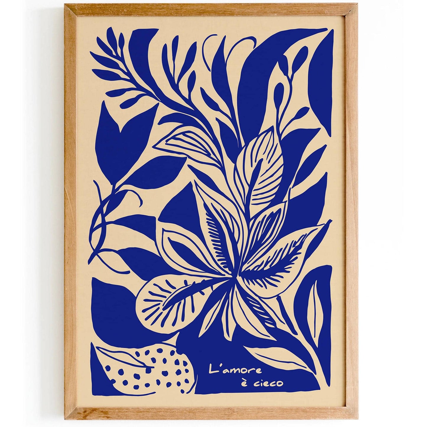 Love Is Blind Poster, Blue Abstract Wall Art