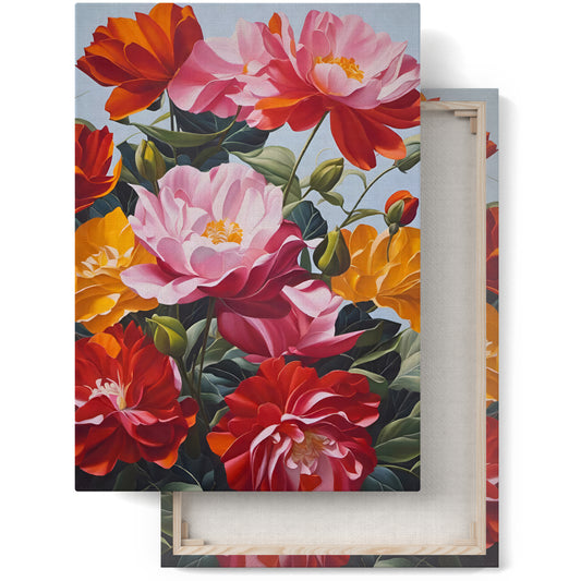 Botanical Blooms: Colorful Floral Canvas Print