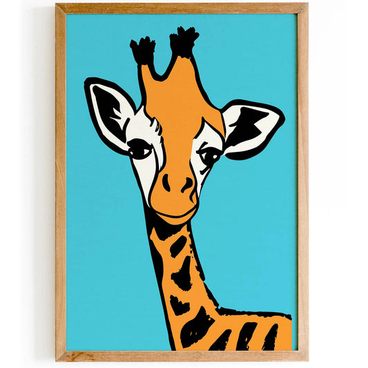 Cute Baby Giraffe Wall Art Print - HypeSheriff
