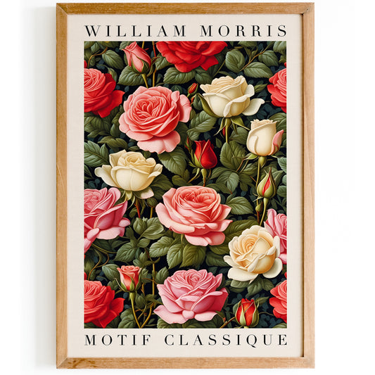 William Morris Roses Motif Classique Wall Art