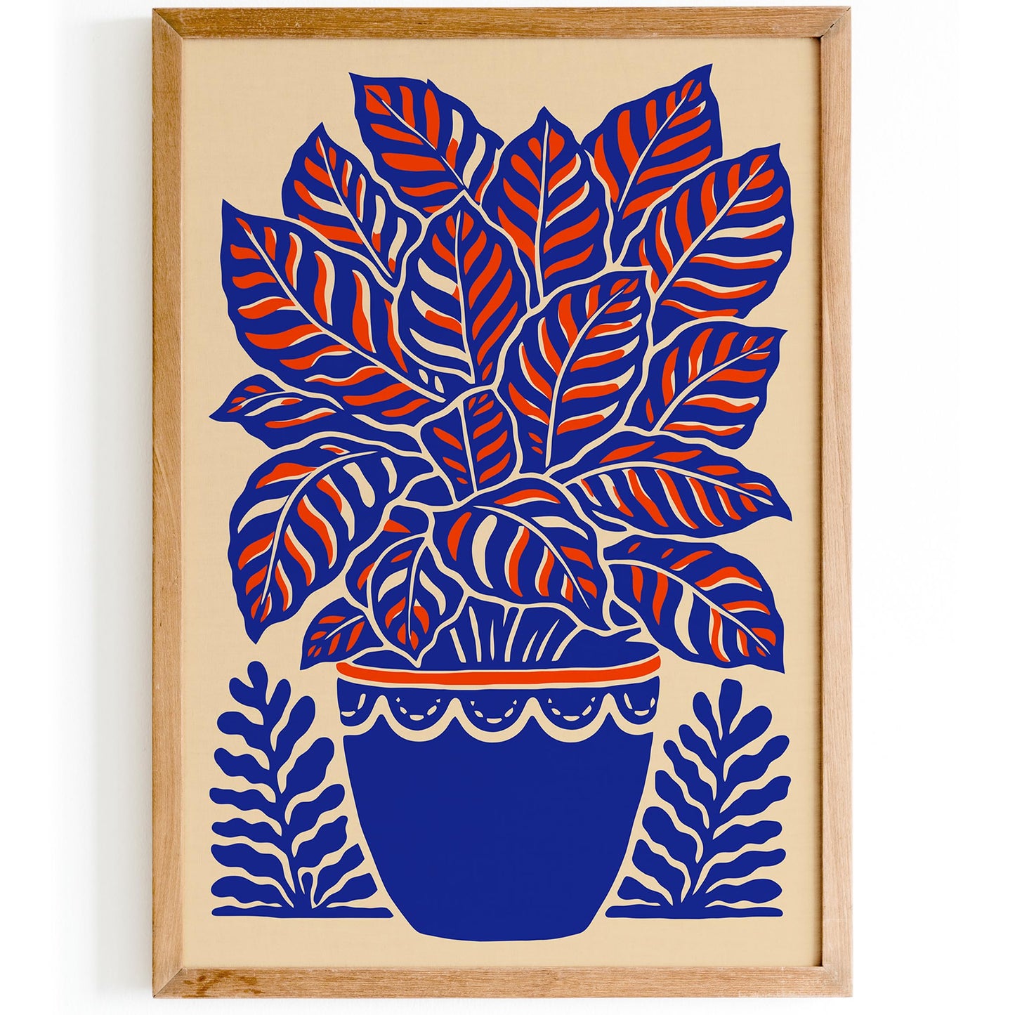 Calathea Plant Blue Poster