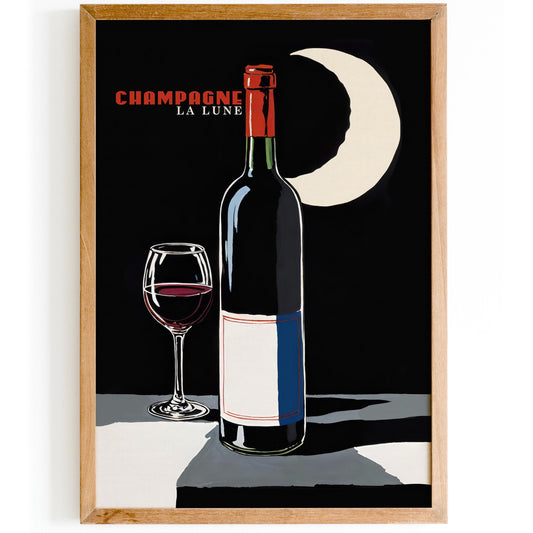 Champagne La Lune Poster Print
