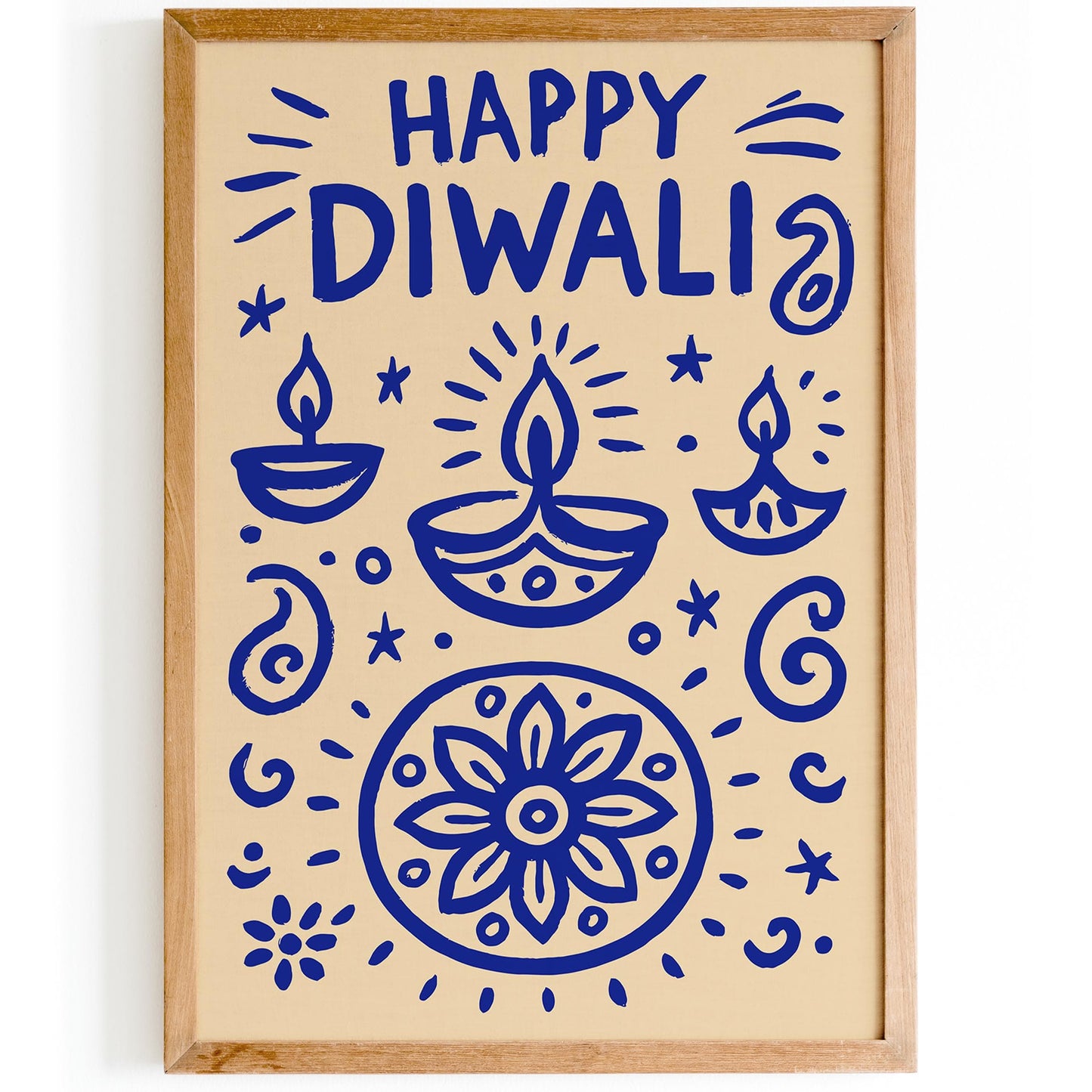 Happy Diwali Poster - Hindu Festival Celebration Wall Art