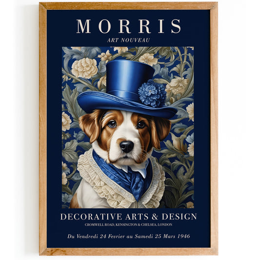 Puppy Dog W. Morris Victorian Poster