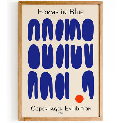 Forms in Blue – Copenhagen Exhibition Poster