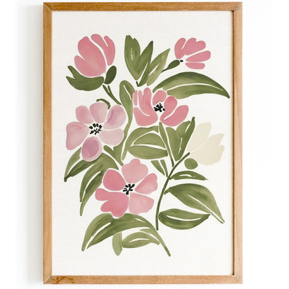 Watercolour Flowers Painting Art Print