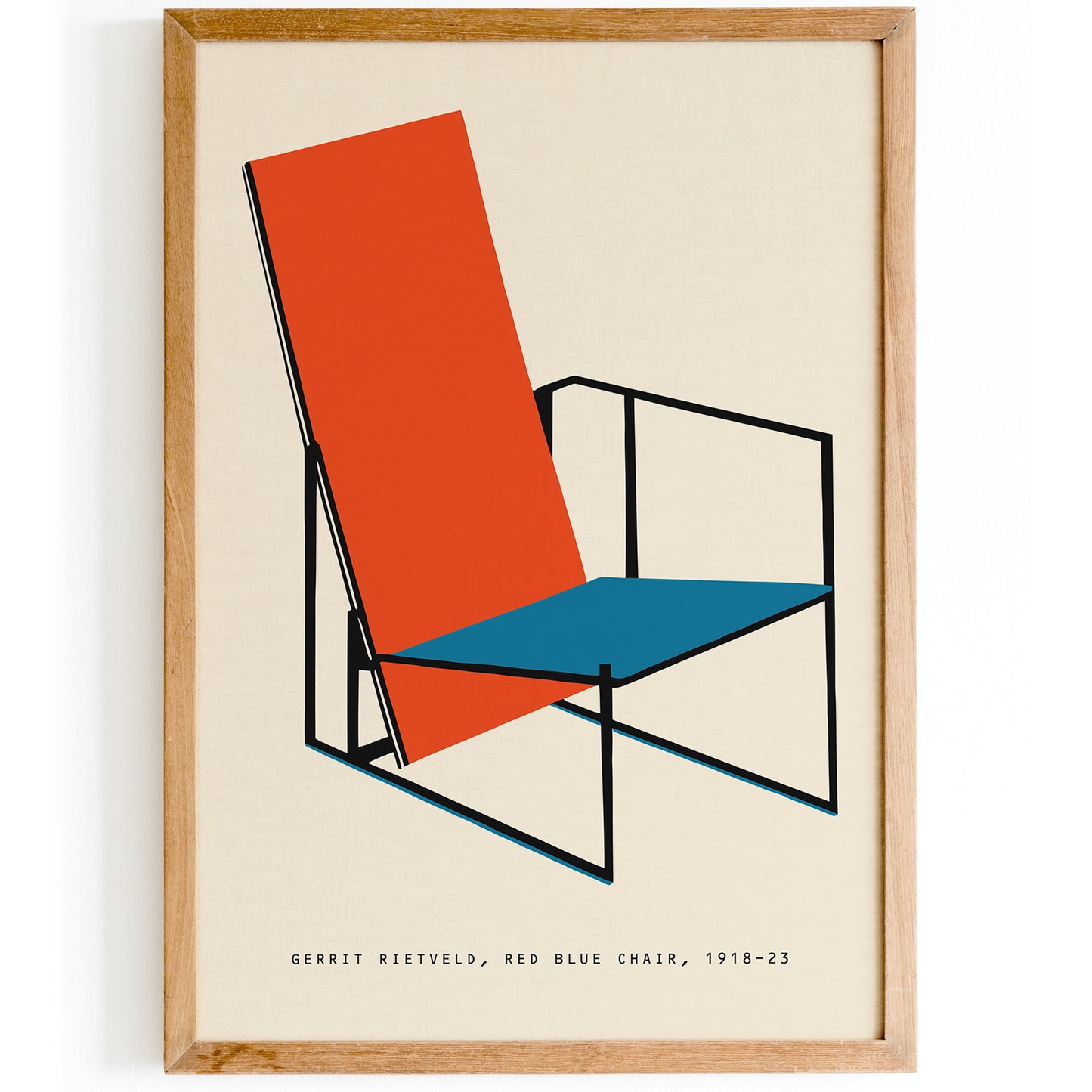 Gerrit Rietveld, Red Blue Chair Retro Art Print