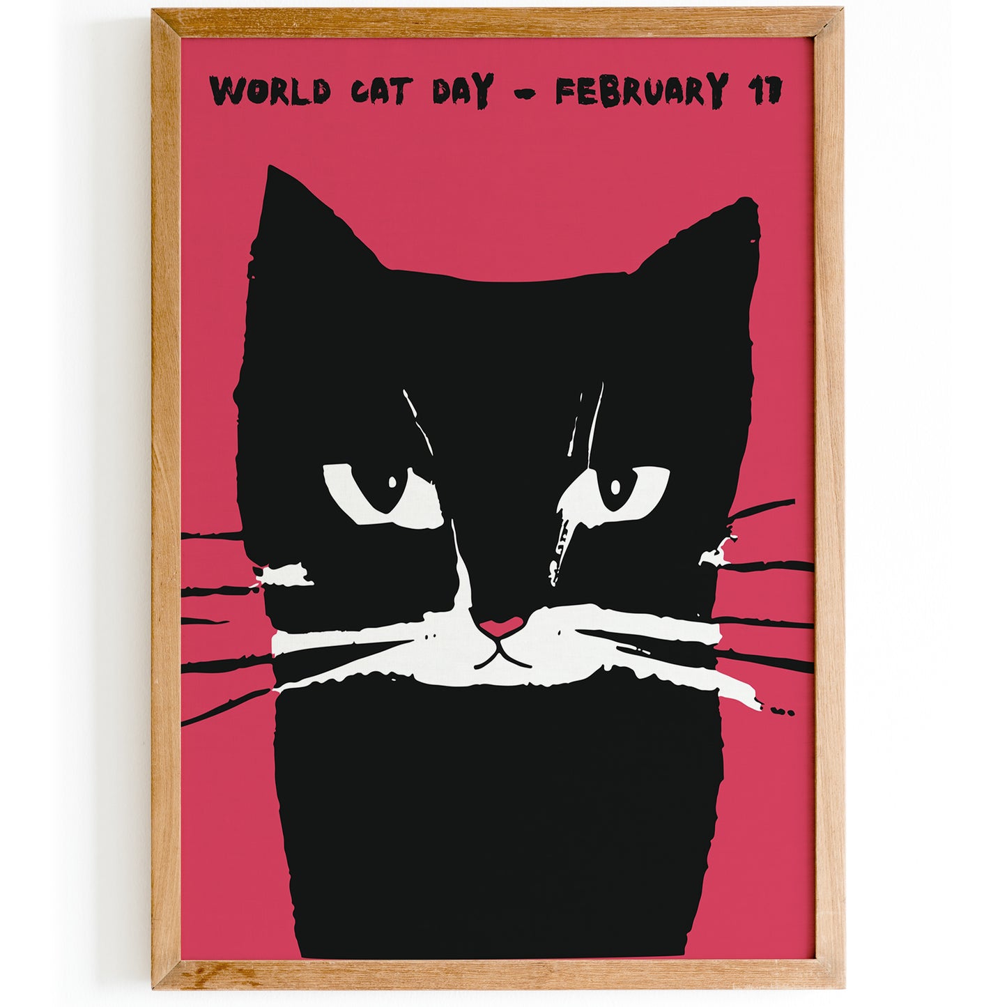 World Cat Day Retro Poster