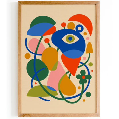Retro Colorful Abstract Wall Art Print 2026