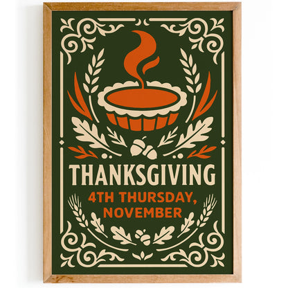 Thanksgiving 4th Thursday Nov Poster