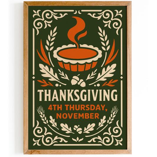 Thanksgiving 4th Thursday Nov Poster