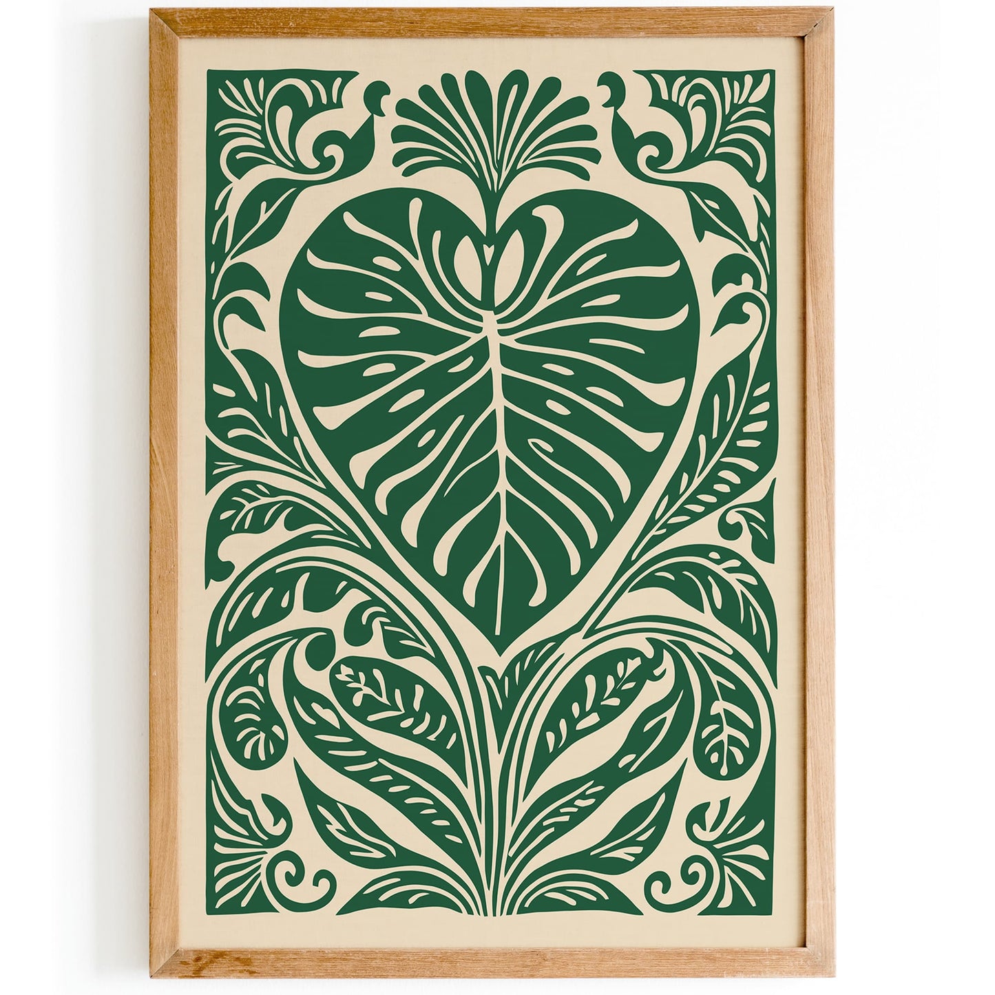 Green Monstera Botanical Art Print