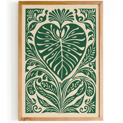 Green Monstera Botanical Art Print