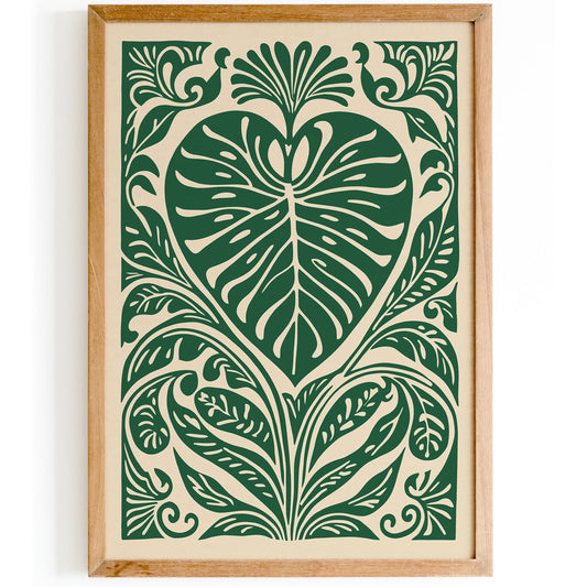 Green Monstera Botanical Art Print