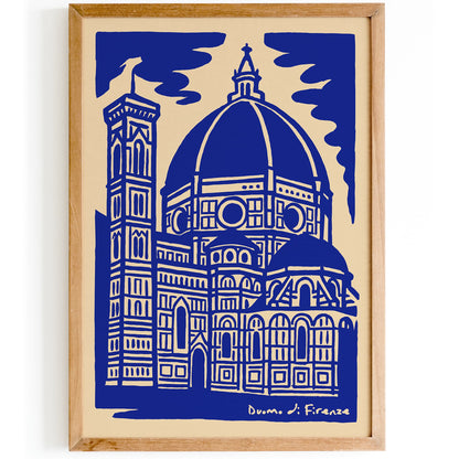 Duomo di Firenze Blue Travel Poster
