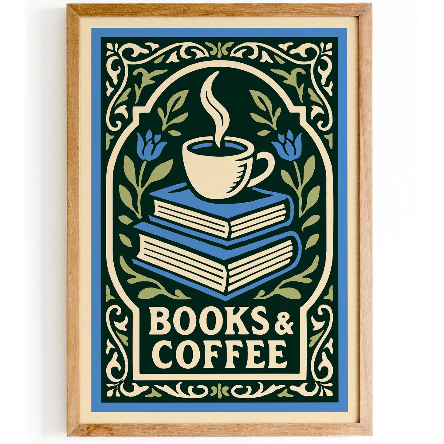 Books & Coffee Poster - Literary Art Print