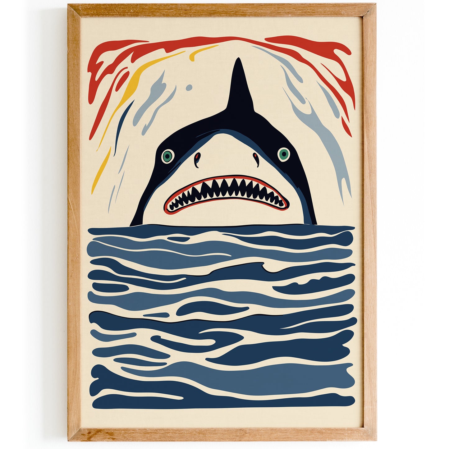 Anxious Shark Quirky Art Print