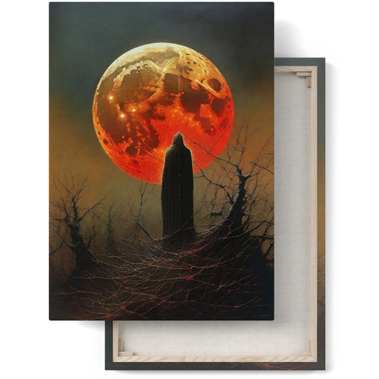 Nocturnal Whispers: Dark Moon Canvas Print