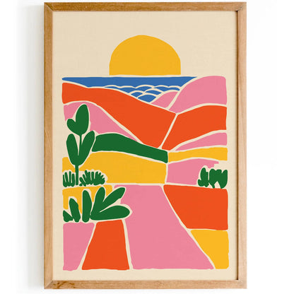 Florida Landscape Colorful Mid Century Modern Poster
