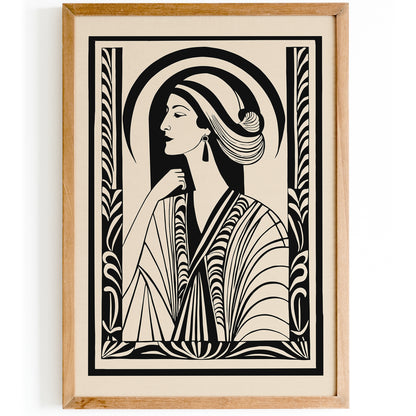 Art Deco Woman Portrait Art Print